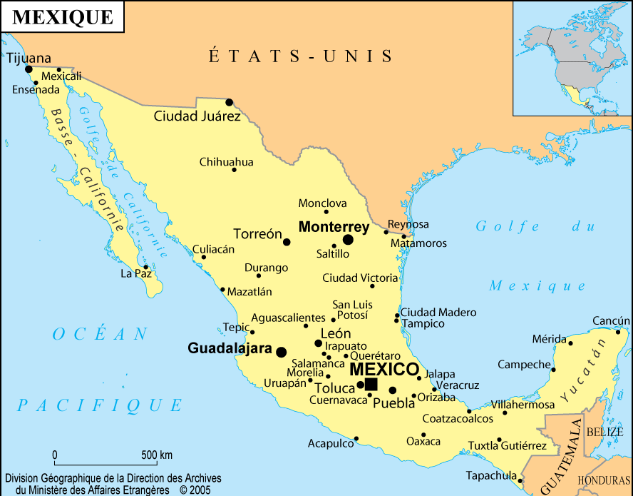 carte du mexique